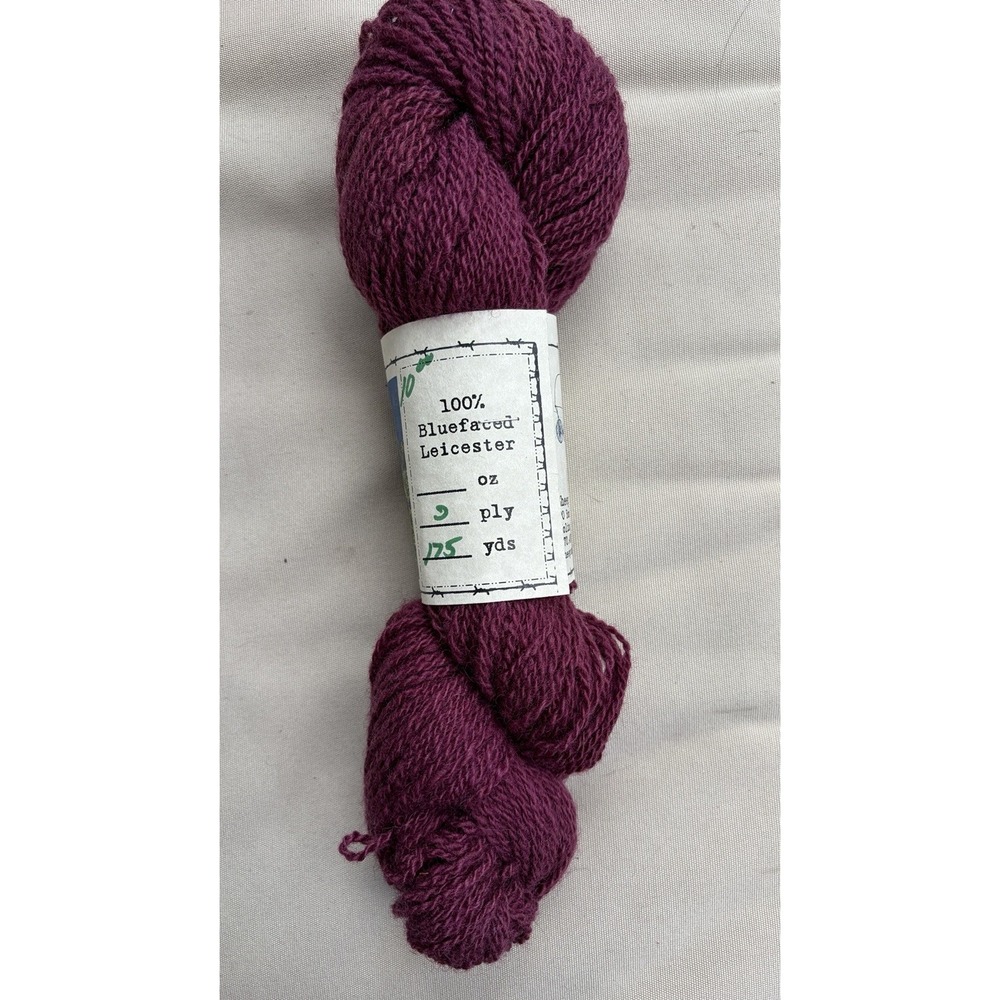 Sheep Camp Wool Mill Burgundy 100% Bluefaced Leicester Yarn 2 Ply 175 Yds Skein - Picture 5 of 7